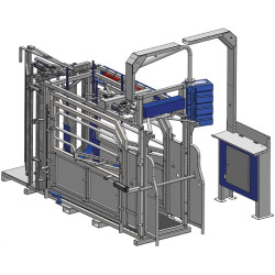 Cage de contention LVAP - 4 portillons - Parois largeur variable - Panneaux latéraux ouvrants avec portillons